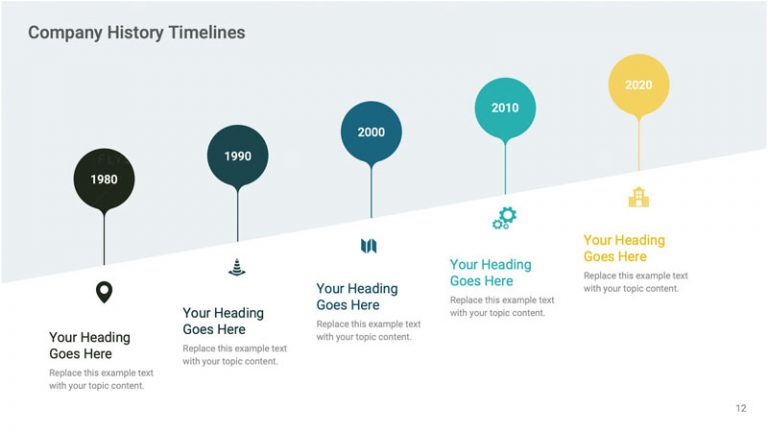 Company History Timelines Diagram PowerPoint (PPT) Template - FlySlides