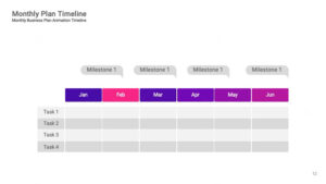 Top-quality Monthly Plan Timelines Diagram Google Slides Templates