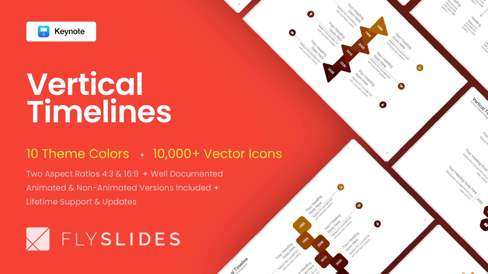 Buy Download Free Best Vertical Timelines Diagram Keynote Template Slides for Presentations