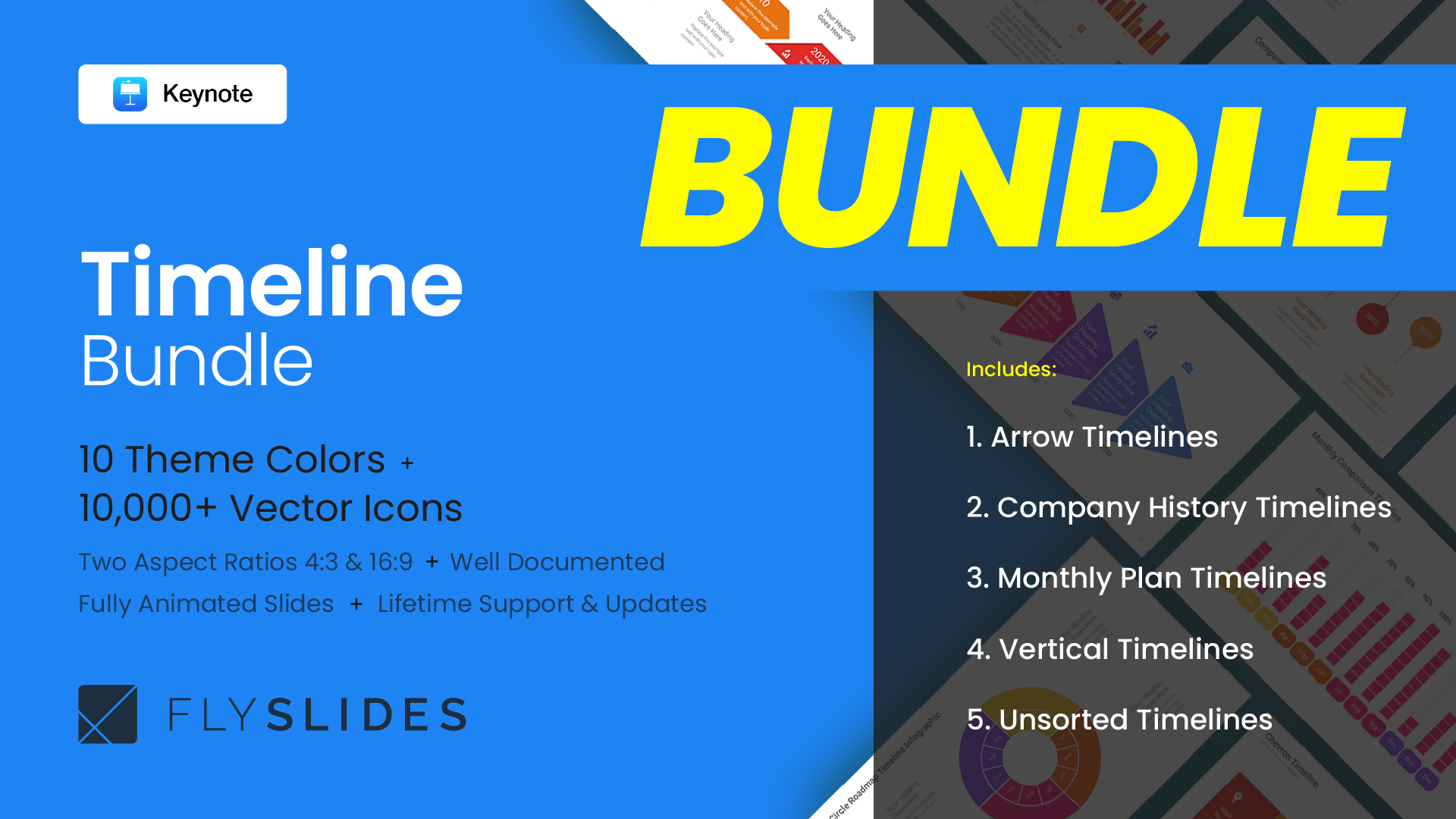 Buy Download Best Timeline Bundle Keynote Template Slides for Presentations