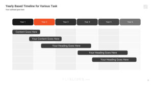 Yearly Based Timeline for Various Tasks Slides